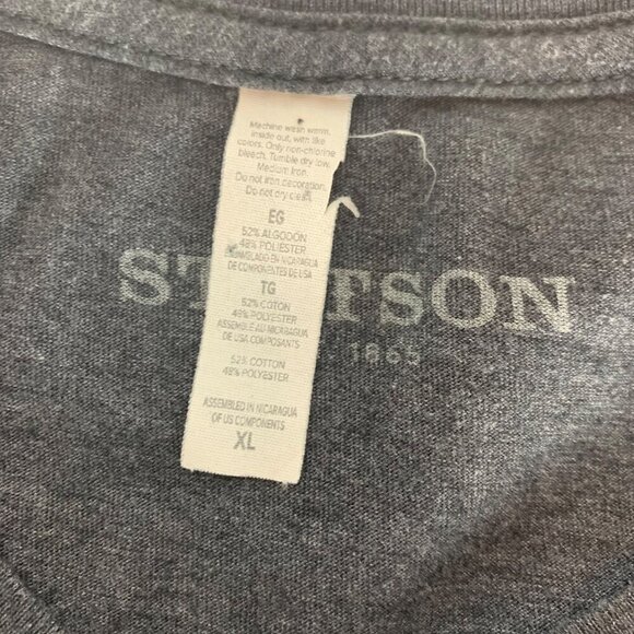 Stetson Gray Short Sleeve Crewneck Shirt Mens XL - Picture 3 of 4